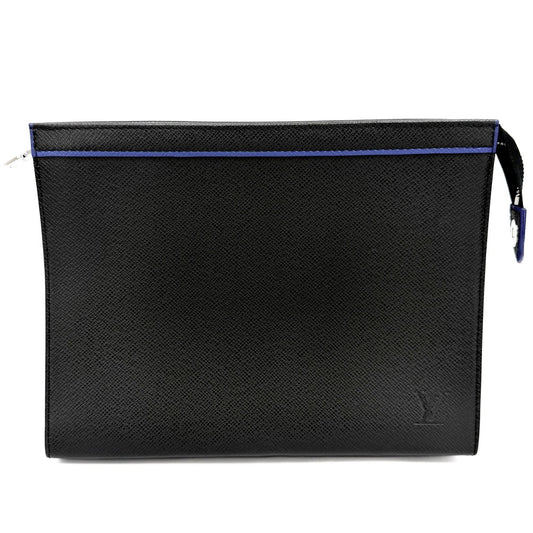 LOUIS VUITTON ルイヴィトン クラッチバッグ タイガ ポシェットヴォワヤージュMM セカンドバッグ M30573 ブラック 黒 シルバー金具 メンズ【中古品】