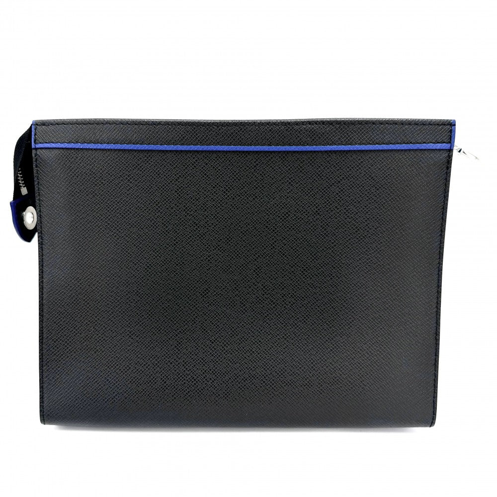 LOUIS VUITTON ルイヴィトン クラッチバッグ タイガ ポシェットヴォワヤージュMM セカンドバッグ M30573 ブラック 黒 シルバー金具 メンズ【中古品】