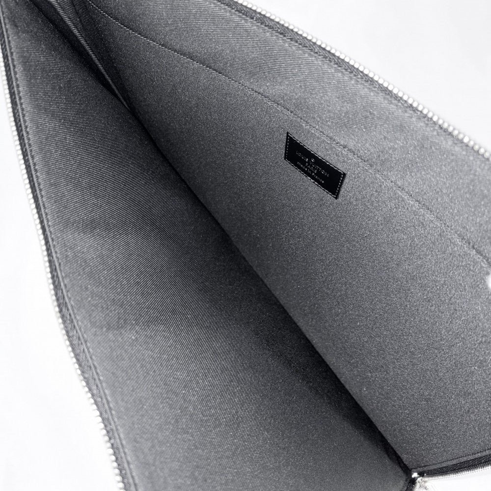 LOUIS VUITTON ルイヴィトン クラッチバッグ ダミエグラフィット ポシェットジュールGM セカンドバッグ N41501 ブラック 黒 シルバー金具 メンズ【中古品】