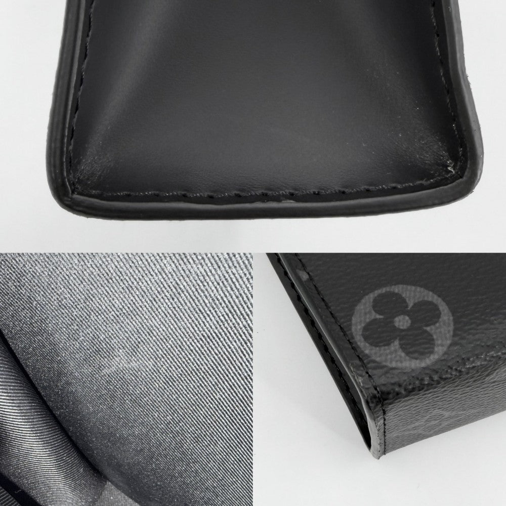 LOUIS VUITTON ルイヴィトン クラッチバッグ モノグラムエクリプス ポシェットヴォワヤージュMM セカンドバッグ M61692 ブラック 黒 ガンメタル金具 メンズ【中古品】