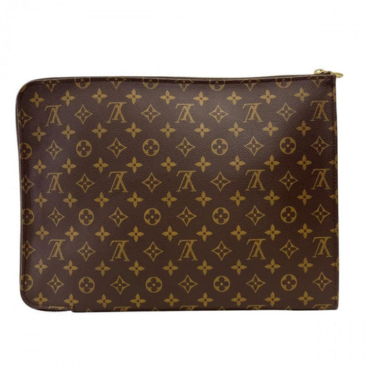 LOUIS VUITTON ルイヴィトン クラッチバッグ モノグラム ポッシュ・ドキュマン セカンドバッグ M53456 モノグラムキャンバス ブラウン 茶 ゴールド金具 メンズ【中古品】