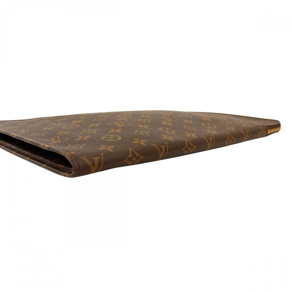 LOUIS VUITTON ルイヴィトン クラッチバッグ モノグラム ポッシュ・ドキュマン セカンドバッグ M53456 モノグラムキャンバス ブラウン 茶 ゴールド金具 メンズ【中古品】