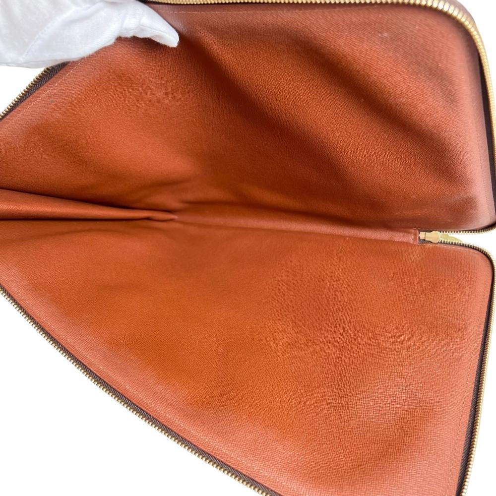 LOUIS VUITTON ルイヴィトン クラッチバッグ モノグラム ポッシュ・ドキュマン セカンドバッグ M53456 モノグラムキャンバス ブラウン 茶 ゴールド金具 メンズ【中古品】