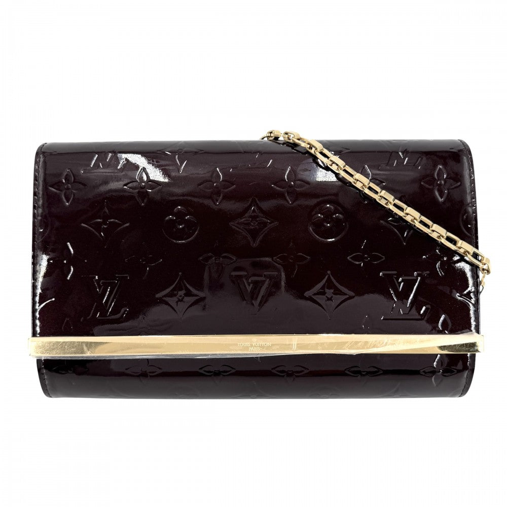 LOUIS VUITTON ルイヴィトン ハンドバッグ モノグラムヴェルニ クラッチアナ クラッチバッグ 財布 パープル 紫 エナメル パテントレザー M90093 アマラント ゴールド金具 レディース【中古品】