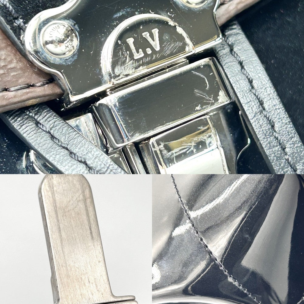 LOUIS VUITTON ルイヴィトン リュック モノグラム ホットスプリング バックパック ヴェルニ かばん 鞄 M55769 ブラウン 茶 ブラック 黒 シルバー金具 レディース【中古品】