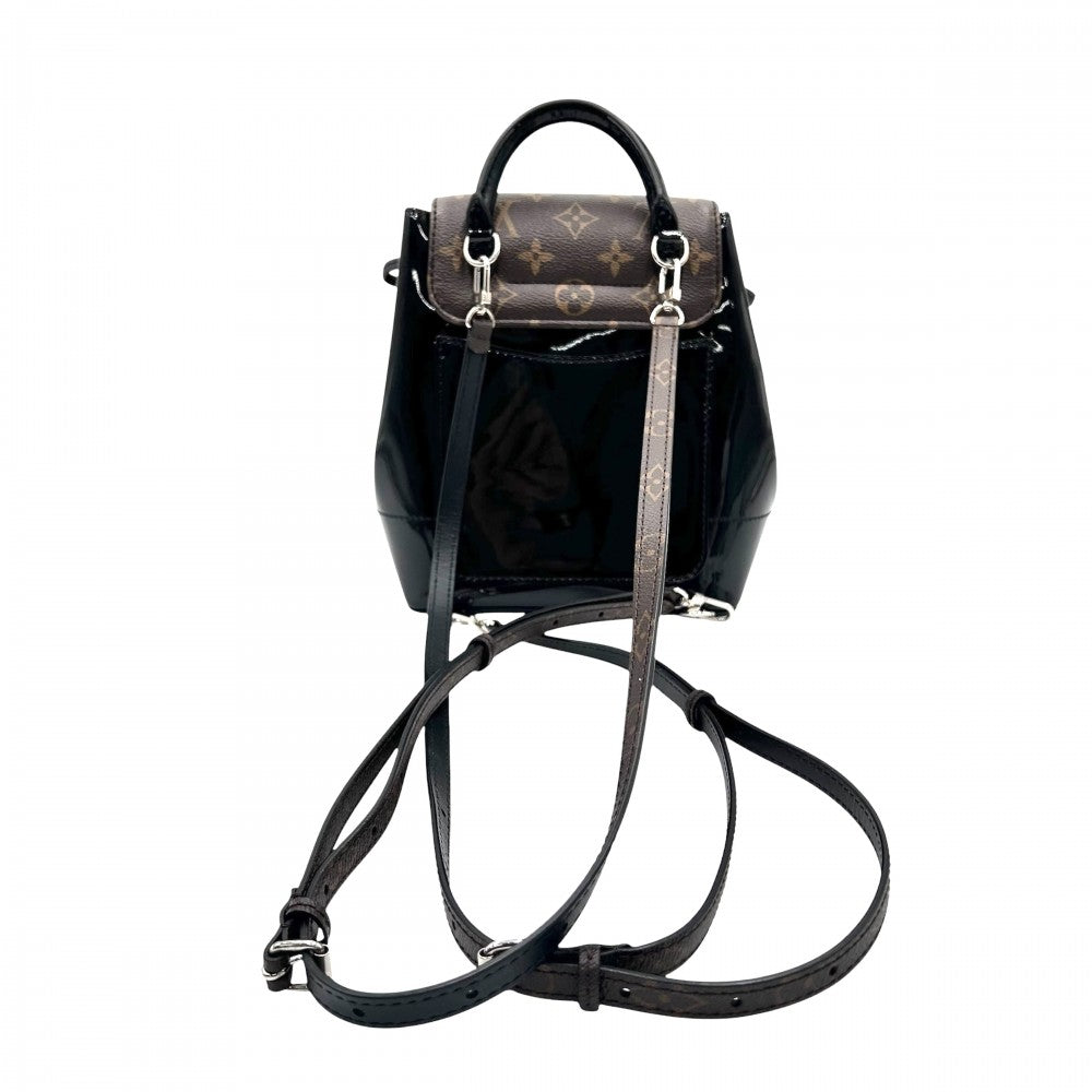 LOUIS VUITTON ルイヴィトン リュック モノグラム ホットスプリング バックパック ヴェルニ かばん 鞄 M55769 ブラウン 茶 ブラック 黒 シルバー金具 レディース【中古品】