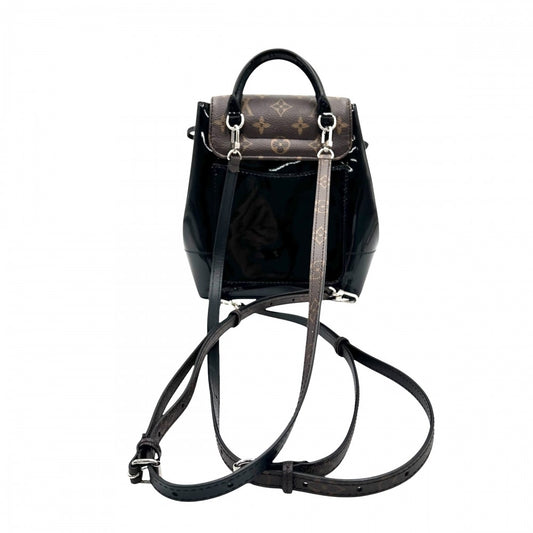 LOUIS VUITTON ルイヴィトン リュック モノグラム ホットスプリング バックパック ヴェルニ かばん 鞄 M55769 ブラウン 茶 ブラック 黒 シルバー金具 レディース【中古品】