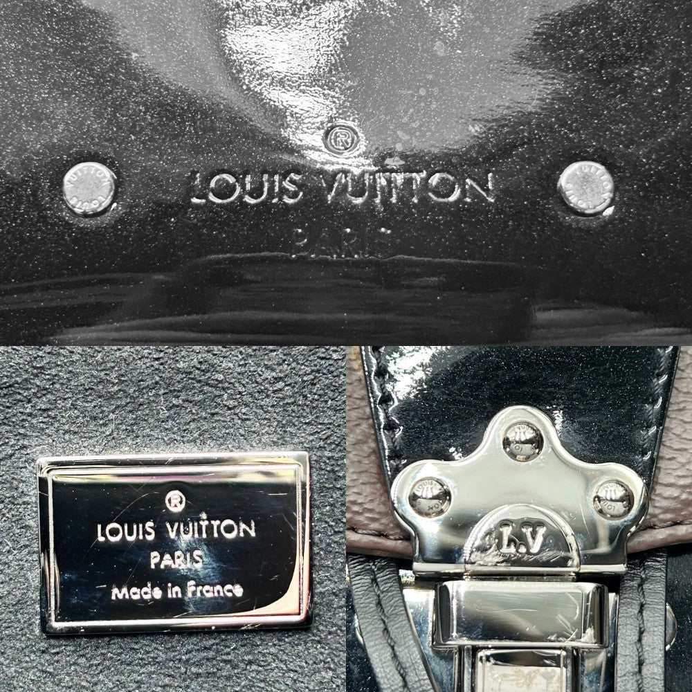 LOUIS VUITTON ルイヴィトン リュック モノグラム ホットスプリング バックパック ヴェルニ かばん 鞄 M55769 ブラウン 茶 ブラック 黒 シルバー金具 レディース【中古品】