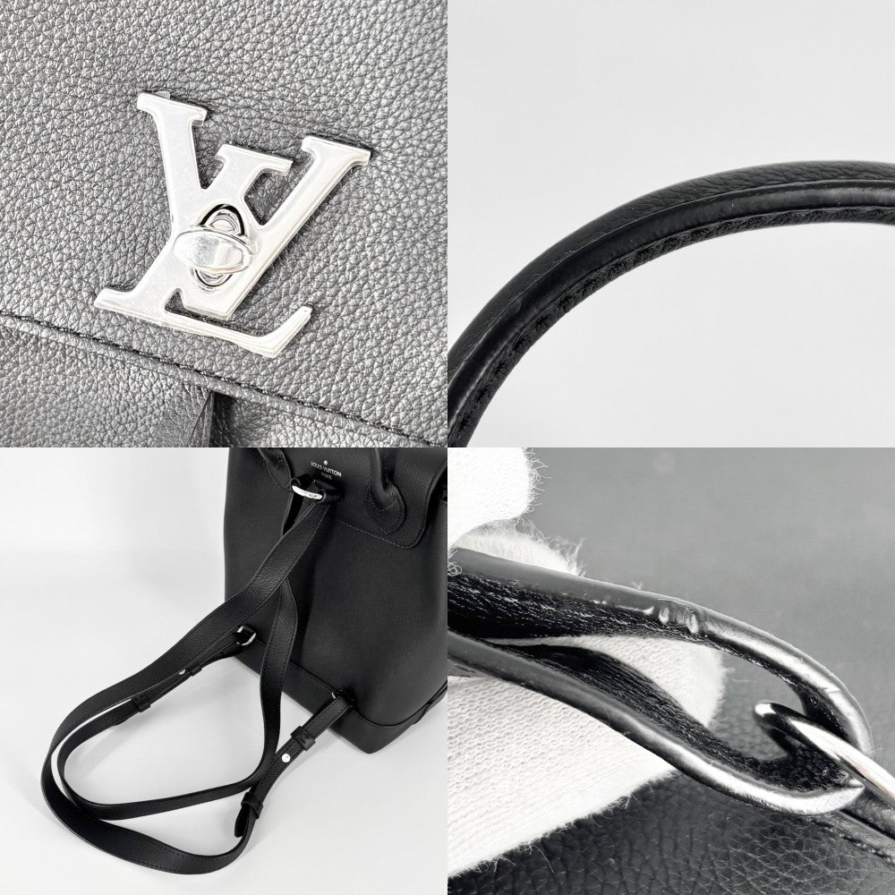 LOUIS VUITTON ルイヴィトン リュック ロックミー・バックパック M41815 レザー ブラック 黒 シルバー金具 レディース【中古品】