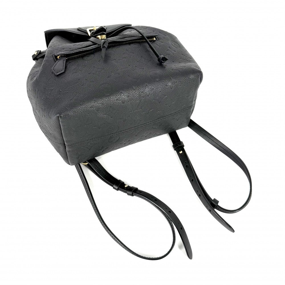 LOUIS VUITTON ルイヴィトン リュック モノグラムアンプラント モンスリ PM バックパック 大容量 通勤 通学 M45205 ブラック 黒 シルバー金具 メンズ【中古品】