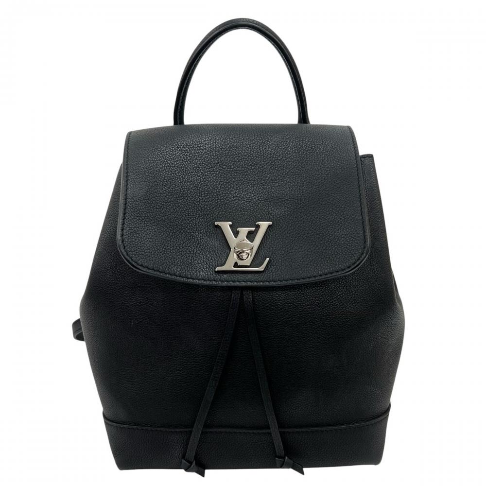LOUIS VUITTON ルイヴィトン リュック ロックミーバックパック M41815 グレインカーフレザー ブラック 黒 シルバー金具 レディース【中古品】