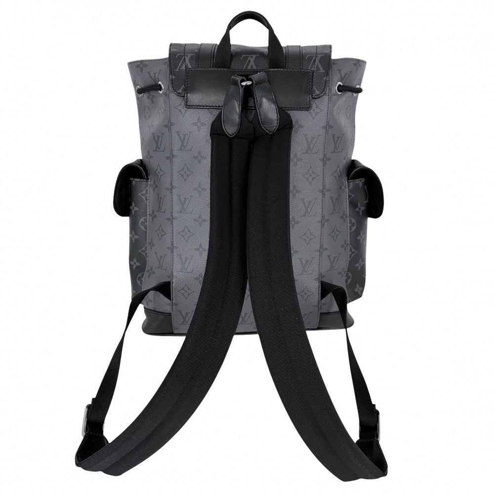 LOUIS VUITTON ルイヴィトン リュック モノグラムエクリプスリバース クリストファーMM バッグパック M45419 ブラック 黒 シルバー金具 メンズ【中古品】