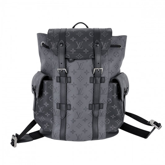 LOUIS VUITTON ルイヴィトン リュック モノグラムエクリプスリバース クリストファーMM バッグパック M45419 ブラック 黒 シルバー金具 メンズ【中古品】