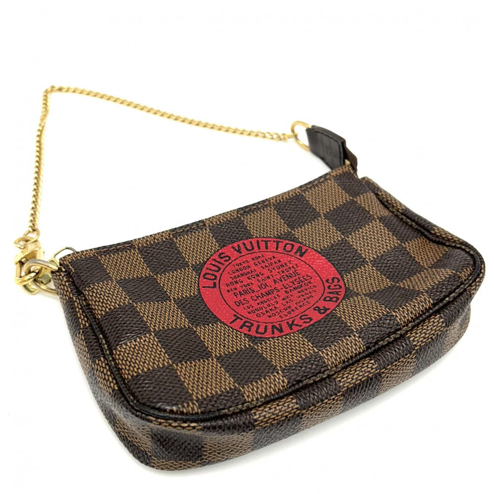 LOUIS VUITTON ルイヴィトン ハンドバッグ ミニポシェットアクセソワール T&B アクセサリーポーチ MiniPochette Accessoires N58011 ダミエキャンバス ブラウン 茶 ゴールド金具 レディース【中古品】