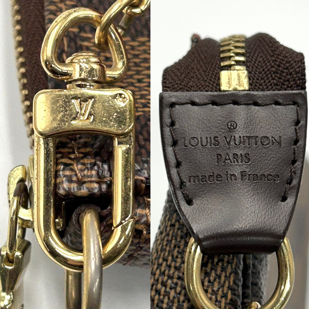 LOUIS VUITTON ルイヴィトン ハンドバッグ ミニポシェットアクセソワール T&B アクセサリーポーチ MiniPochette Accessoires N58011 ダミエキャンバス ブラウン 茶 ゴールド金具 レディース【中古品】