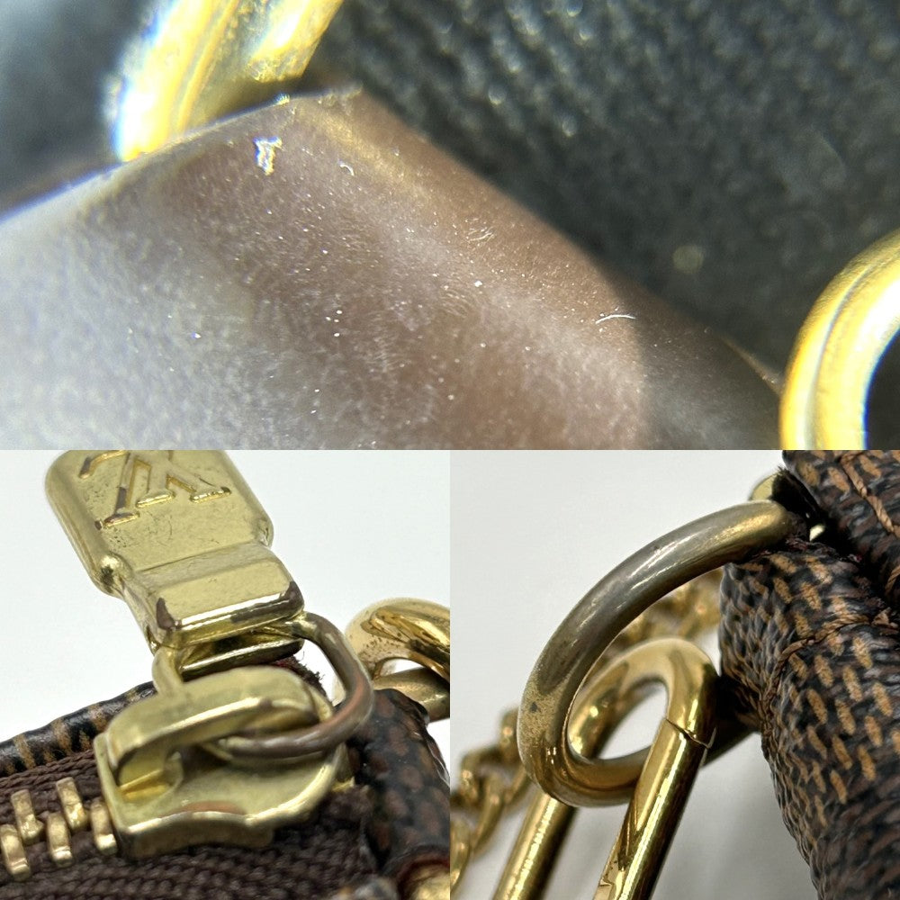 LOUIS VUITTON ルイヴィトン ハンドバッグ ミニポシェットアクセソワール T&B アクセサリーポーチ MiniPochette Accessoires N58011 ダミエキャンバス ブラウン 茶 ゴールド金具 レディース【中古品】