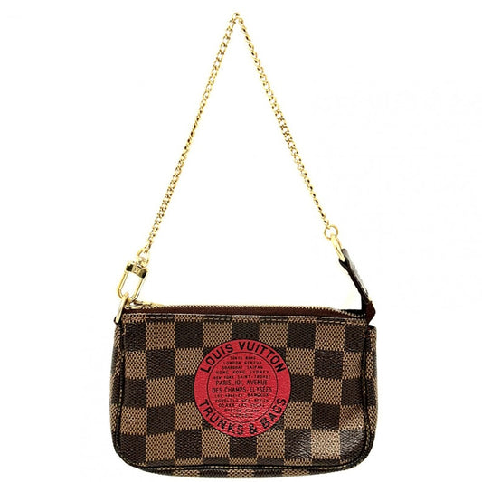LOUIS VUITTON ルイヴィトン ハンドバッグ ミニポシェットアクセソワール T&B アクセサリーポーチ MiniPochette Accessoires N58011 ダミエキャンバス ブラウン 茶 ゴールド金具 レディース【中古品】