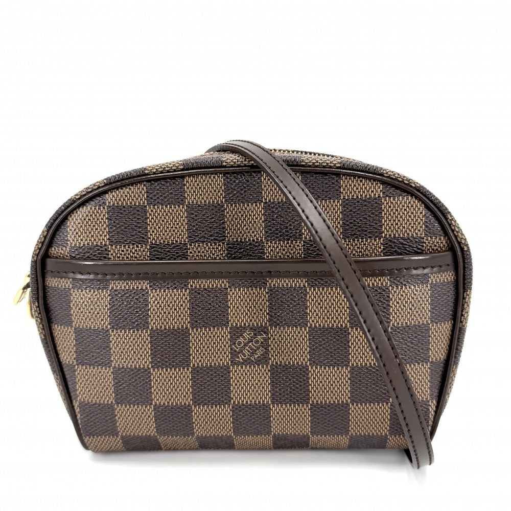 【開店SALE】 LOUIS VUITTON ルイヴィトン ショルダーバッグ ダミエ ポシェットイパネマ 小さめ N51296 ブラウン 茶 ゴールド金具 レディース【中古品】