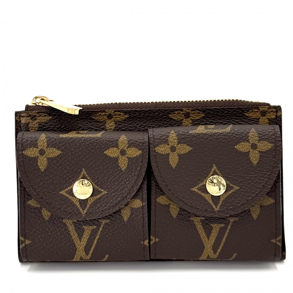 LOUIS VUITTON ルイヴィトン コインケース モノグラム サンチュールポシェットデュオ 小銭入れ M9836 ブラウン 茶 ゴールド金具 メンズ【中古品】