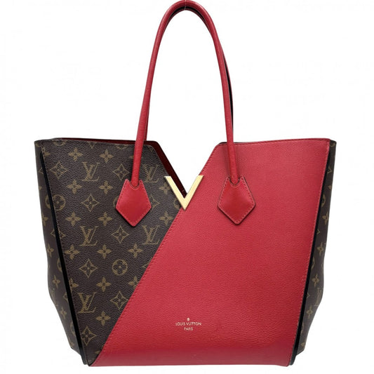 LOUIS VUITTON ルイヴィトン ハンドバッグ モノグラム キモノMM トートバッグ スリーズ かばん 鞄 M40459 ブラウン 茶 レッド 赤 ゴールド金具 レディース【中古品】