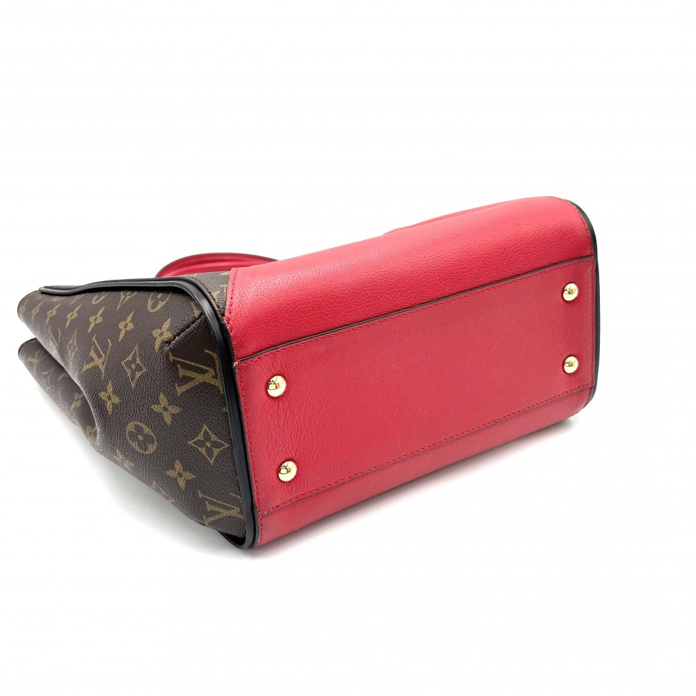 【開店SALE】 LOUIS VUITTON ルイヴィトン ハンドバッグ モノグラム キモノMM トートバッグ スリーズ かばん 鞄 M40459 ブラウン 茶 レッド 赤 ゴールド金具 レディース【中古品】