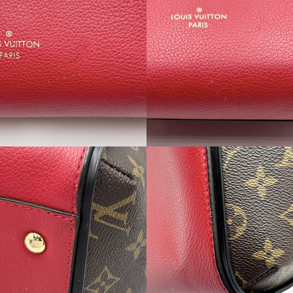 【開店SALE】 LOUIS VUITTON ルイヴィトン ハンドバッグ モノグラム キモノMM トートバッグ スリーズ かばん 鞄 M40459 ブラウン 茶 レッド 赤 ゴールド金具 レディース【中古品】