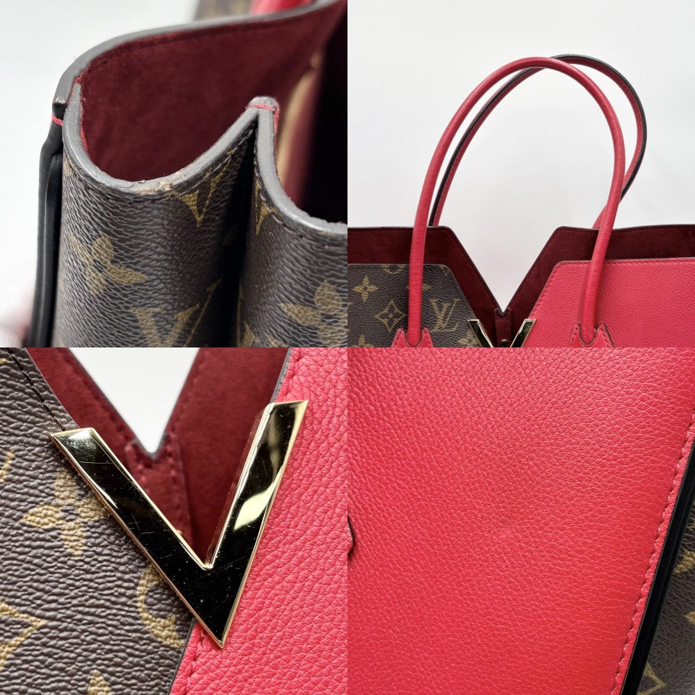 【開店SALE】 LOUIS VUITTON ルイヴィトン ハンドバッグ モノグラム キモノMM トートバッグ スリーズ かばん 鞄 M40459 ブラウン 茶 レッド 赤 ゴールド金具 レディース【中古品】