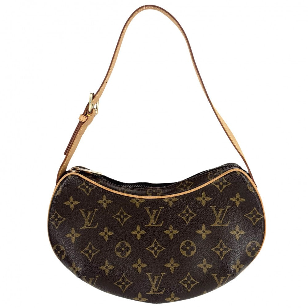 LOUIS VUITTON ルイヴィトン ショルダーバッグ ポシェットクロワッサン M51510 モノグラムキャンバス ブラウン 茶 ゴールド金具 レディース【中古品】