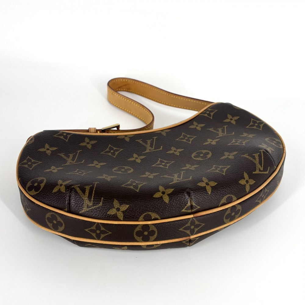 LOUIS VUITTON ルイヴィトン ショルダーバッグ ポシェットクロワッサン M51510 モノグラムキャンバス ブラウン 茶 ゴールド金具 レディース【中古品】