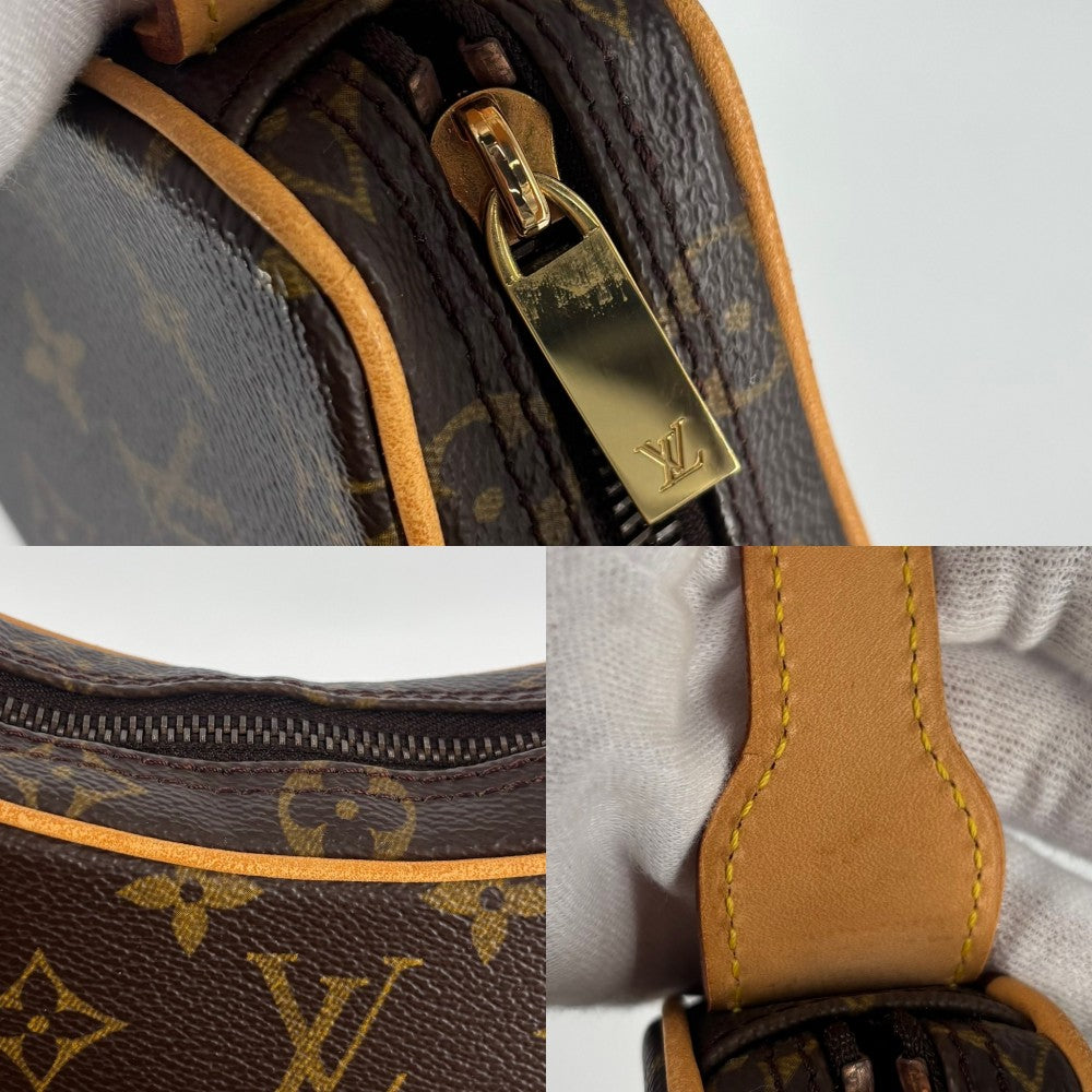 LOUIS VUITTON ルイヴィトン ショルダーバッグ ポシェットクロワッサン M51510 モノグラムキャンバス ブラウン 茶 ゴールド金具 レディース【中古品】