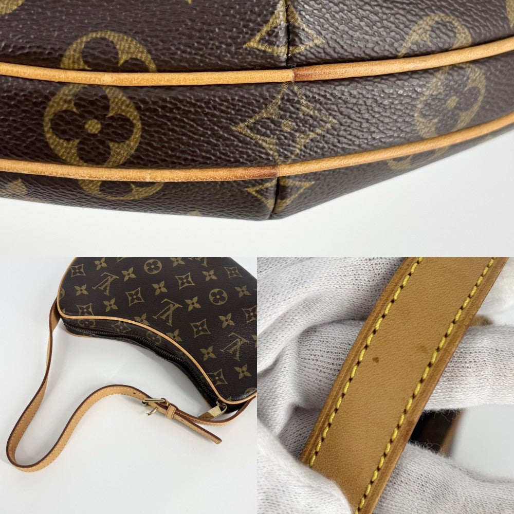 LOUIS VUITTON ルイヴィトン ショルダーバッグ ポシェットクロワッサン M51510 モノグラムキャンバス ブラウン 茶 ゴールド金具 レディース【中古品】