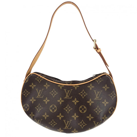 LOUIS VUITTON ルイヴィトン ショルダーバッグ ポシェットクロワッサン M51510 モノグラムキャンバス ブラウン 茶 ゴールド金具 レディース【中古品】
