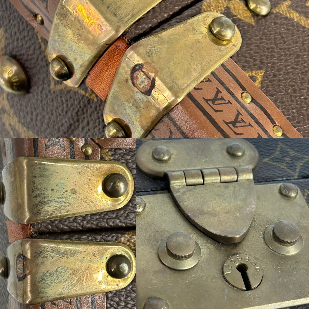 【開店SALE】 LOUIS VUITTON ルイヴィトン トランク モノグラム プレジデント アタッシュケース インテリア ヴィンテージ メンズ レディース ブラウン M53012 ブラウン 茶 ゴールド金具 ユニセックス【中古品】