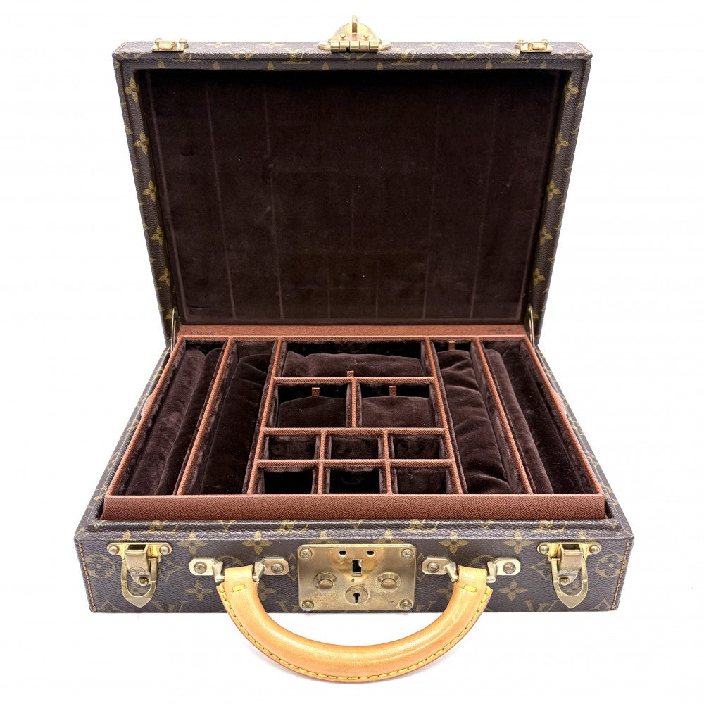 LOUIS VUITTON ルイヴィトン トランク ボワット・ビジュー アタッシュケース ジュエリーケース M47120 モノグラムキャンバス ブラウン 茶 ゴールド金具 レディース【中古品】