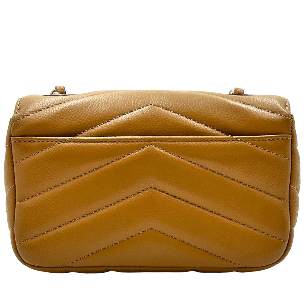 CHANEL シャネル ショルダーバッグ シェブロン Vステッチ チェーンショルダーバッグ 鞄 かばん ココマーク ココ キャビアスキン ブラウン 茶 シルバー金具 レディース【中古品】