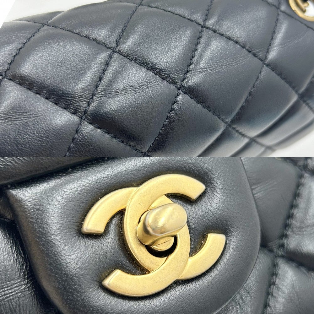 CHANEL シャネル ショルダーバッグ ミニマトラッセ チェーン ココマーク ココ かばん 鞄 ラムスキン ブラック 黒 ゴールド金具 レディース【中古品】