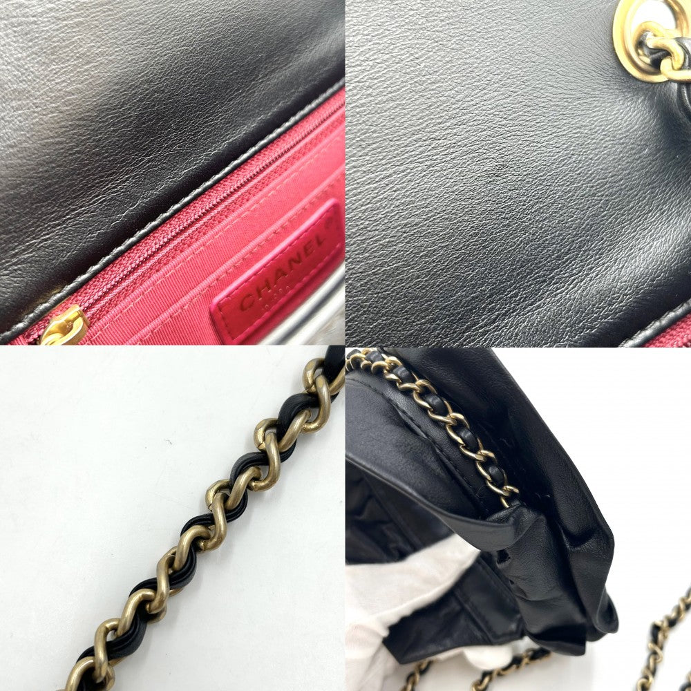 CHANEL シャネル ショルダーバッグ ミニマトラッセ チェーン ココマーク ココ かばん 鞄 ラムスキン ブラック 黒 ゴールド金具 レディース【中古品】