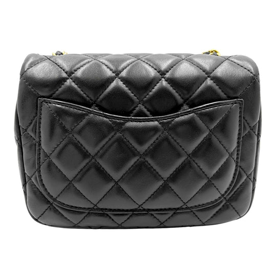 CHANEL シャネル ショルダーバッグ ミニマトラッセ チェーン ココマーク ココ かばん 鞄 ラムスキン ブラック 黒 ゴールド金具 レディース【中古品】