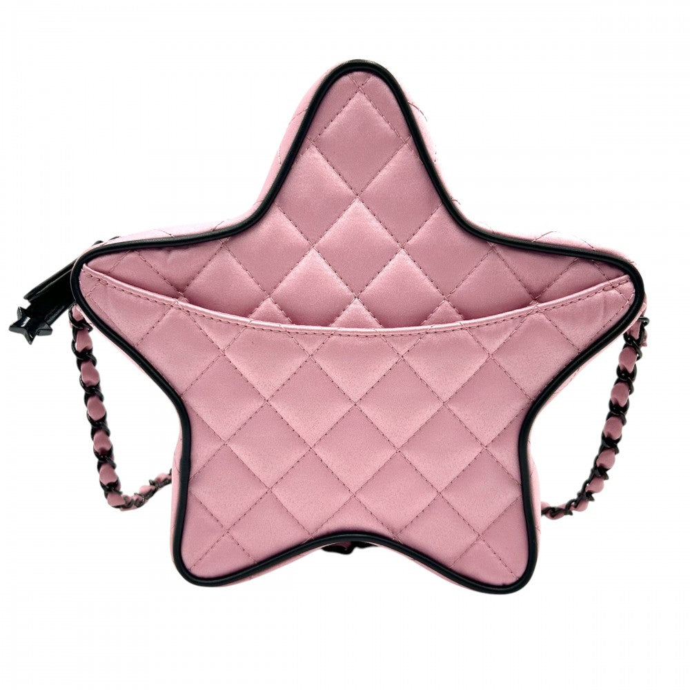 CHANEL シャネル ショルダーバッグ マトラッセ スター チェーン ココマーク ココ 鞄 かばん AS4579 サテン ピンク ブラック金具 レディース【中古品】