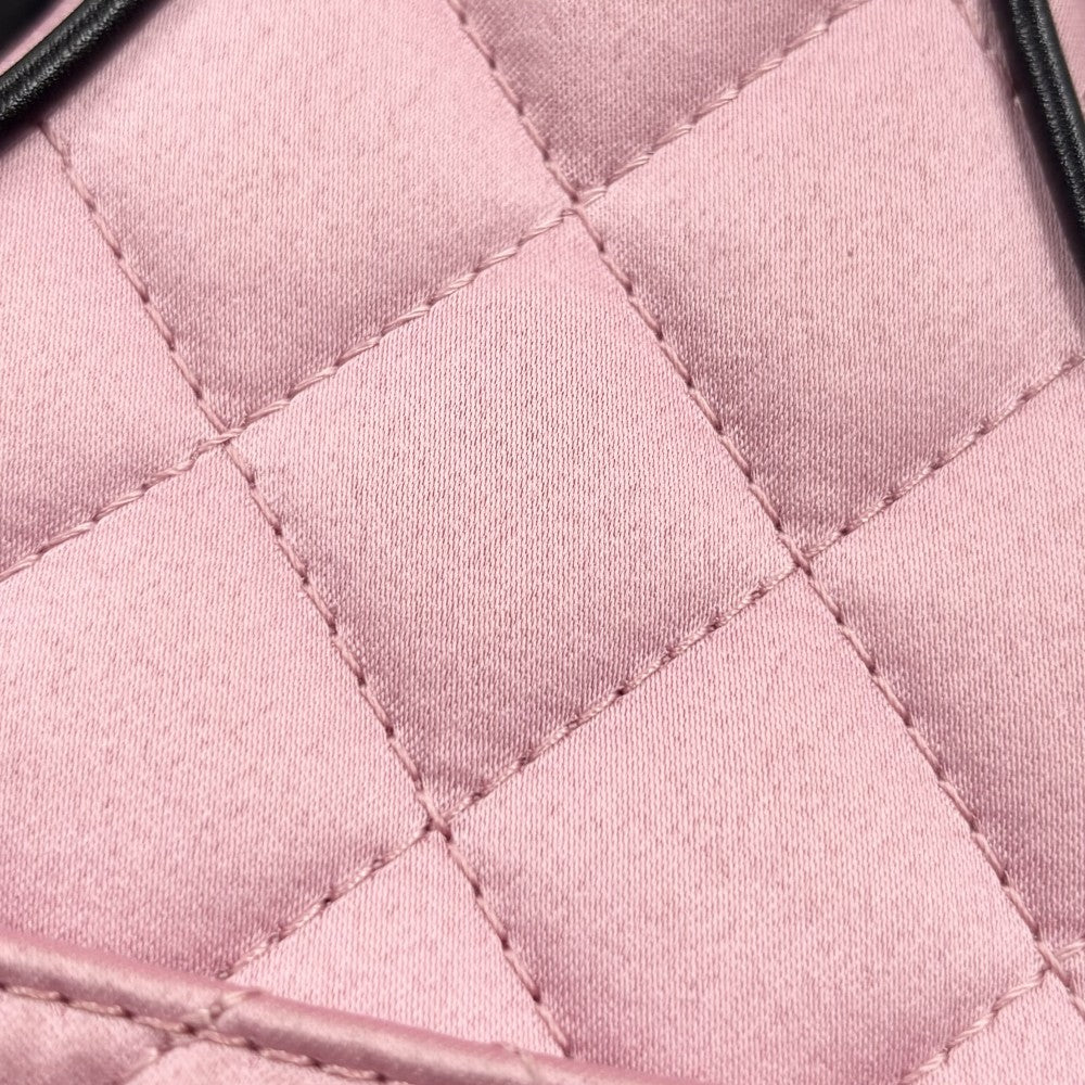 CHANEL シャネル ショルダーバッグ マトラッセ スター チェーン ココマーク ココ 鞄 かばん AS4579 サテン ピンク ブラック金具 レディース【中古品】