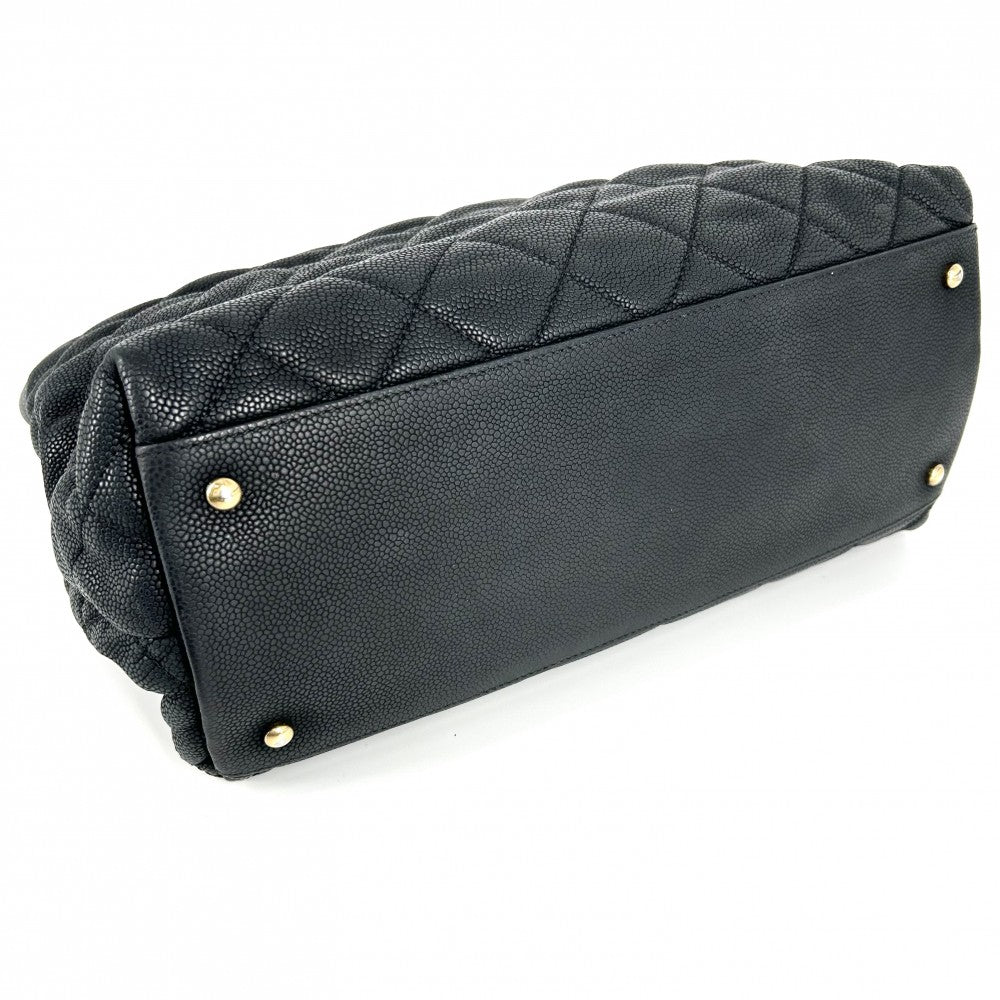 CHANEL シャネル 2WAY マトラッセ チェーン ショルダーバッグ ハンドバッグ ココマーク ココ 鞄 かばん キャビアスキン ブラック 黒 ゴールド金具 レディース【中古品】