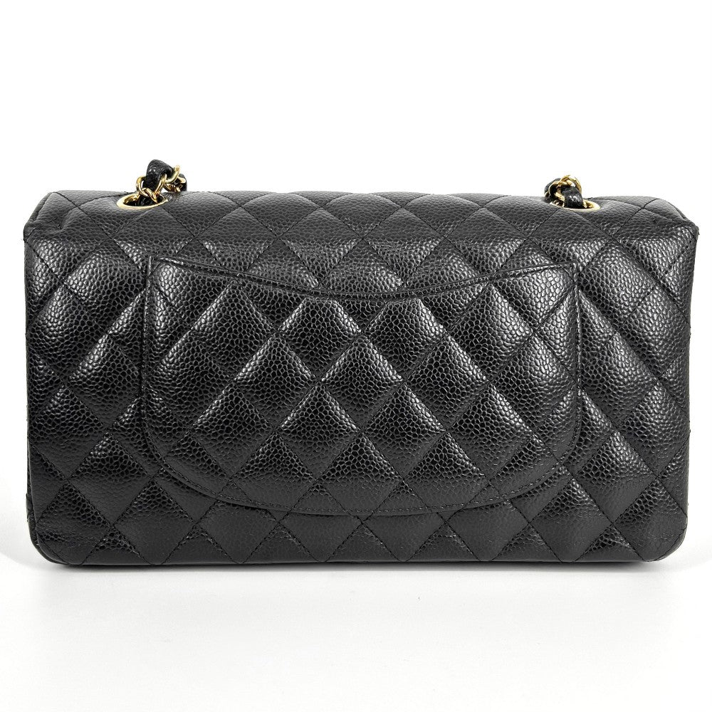 CHANEL シャネル ショルダーバッグ マトラッセ25 ダブルチェーン ダブルフラップ ココマーク ココ ターンロック かばん 鞄 キャビアスキン ブラック 黒 ゴールド金具 レディース【中古品】