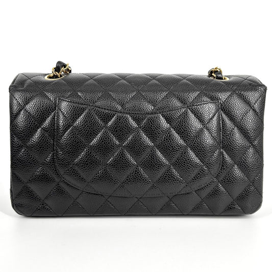 CHANEL シャネル ショルダーバッグ マトラッセ25 ダブルチェーン ダブルフラップ ココマーク ココ ターンロック かばん 鞄 キャビアスキン ブラック 黒 ゴールド金具 レディース【中古品】