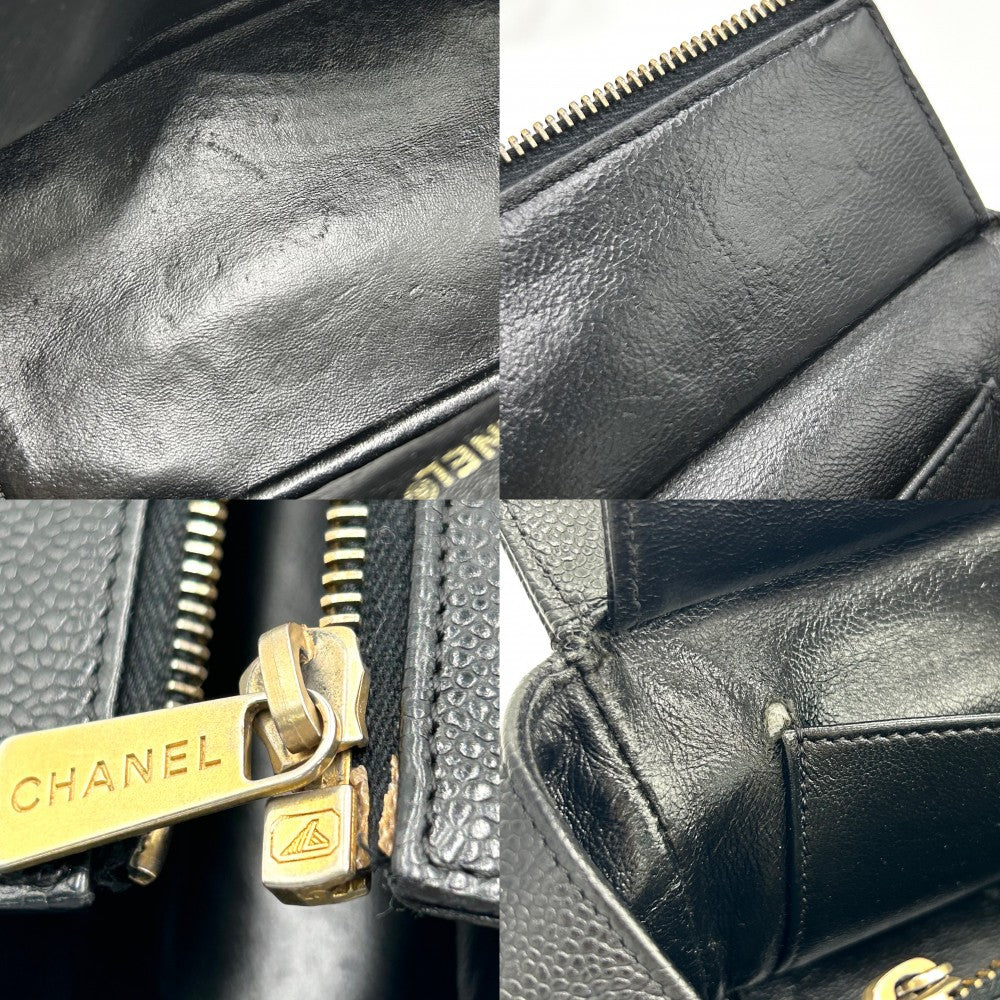 【開店SALE】 CHANEL シャネル ハンドバッグ マトラッセ チェーンショルダー ココマーク トートバッグ ココ 鞄 かばん キャビアスキン ブラック 黒 ゴールド金具 レディース【中古品】