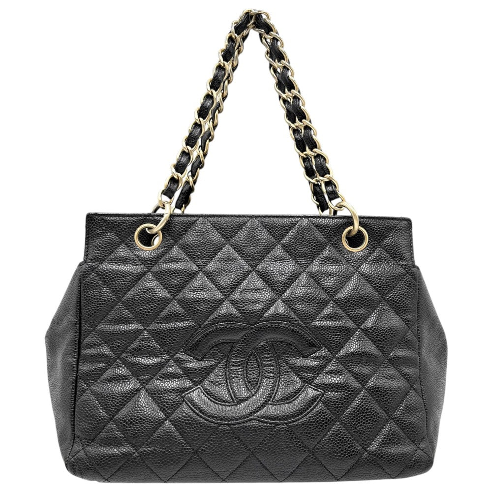 【開店SALE】 CHANEL シャネル ハンドバッグ マトラッセ チェーンショルダー ココマーク トートバッグ ココ 鞄 かばん キャビアスキン ブラック 黒 ゴールド金具 レディース【中古品】