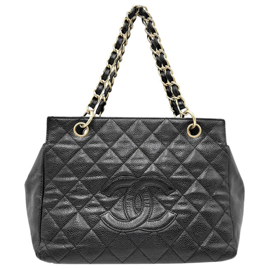 【開店SALE】 CHANEL シャネル ハンドバッグ マトラッセ チェーンショルダー ココマーク トートバッグ ココ 鞄 かばん キャビアスキン ブラック 黒 ゴールド金具 レディース【中古品】