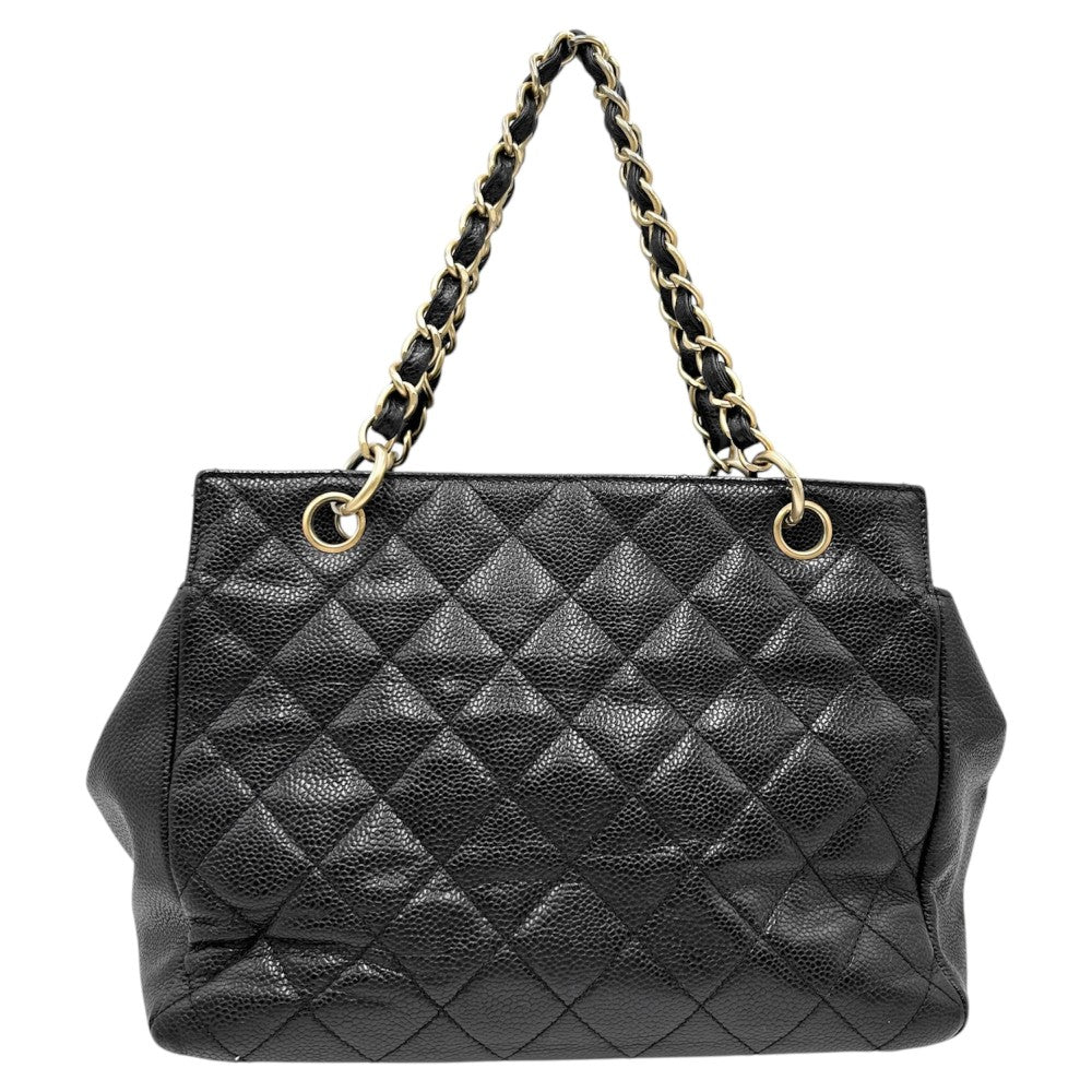 【開店SALE】 CHANEL シャネル ハンドバッグ マトラッセ チェーンショルダー ココマーク トートバッグ ココ 鞄 かばん キャビアスキン ブラック 黒 ゴールド金具 レディース【中古品】