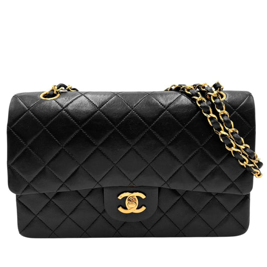 CHANEL シャネル ショルダーバッグ マトラッセ25 ダブルチェーン ダブルフラップ ココマーク ココ ターンロック かばん 鞄 ラムスキン ブラック 黒 ゴールド金具 レディース【中古品】
