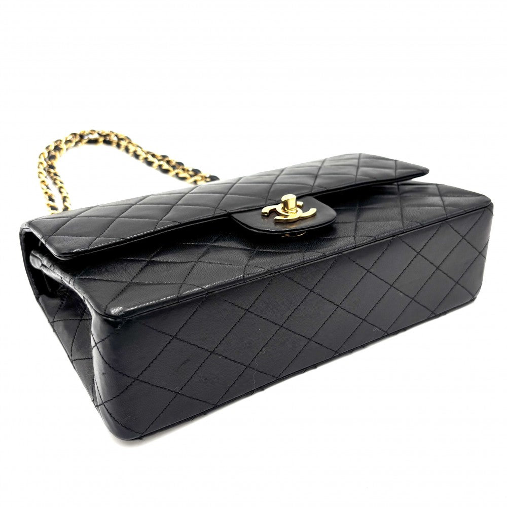 CHANEL シャネル ショルダーバッグ マトラッセ25 ダブルチェーン ダブルフラップ ココマーク ココ ターンロック かばん 鞄 ラムスキン ブラック 黒 ゴールド金具 レディース【中古品】