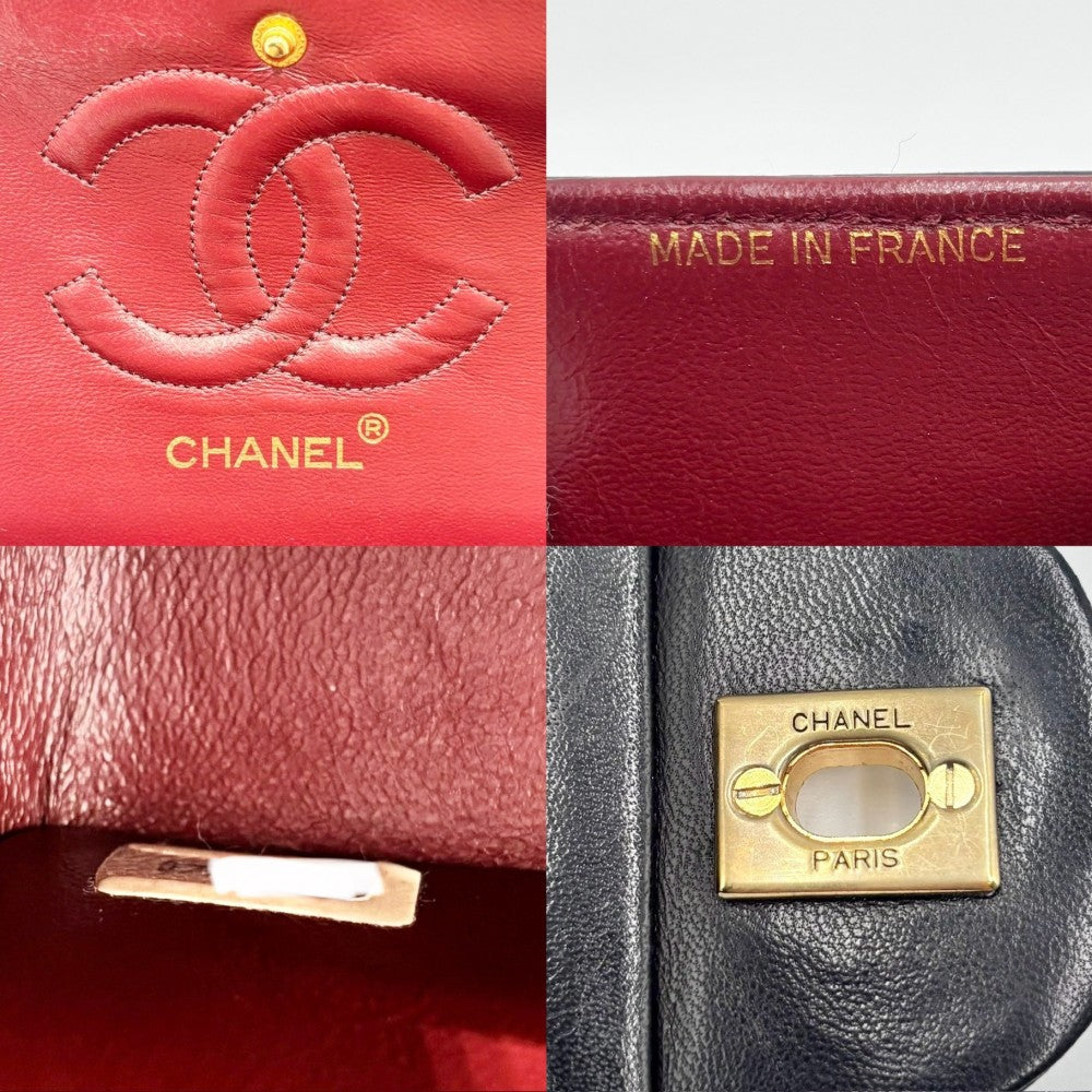 CHANEL シャネル ショルダーバッグ マトラッセ25 ダブルチェーン ダブルフラップ ココマーク ココ ターンロック かばん 鞄 ラムスキン ブラック 黒 ゴールド金具 レディース【中古品】